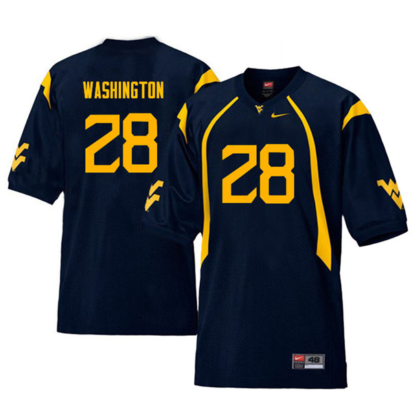 Men #28 Keith Washington West Virginia Mountaineers Throwback College Football Jerseys Sale-Navy